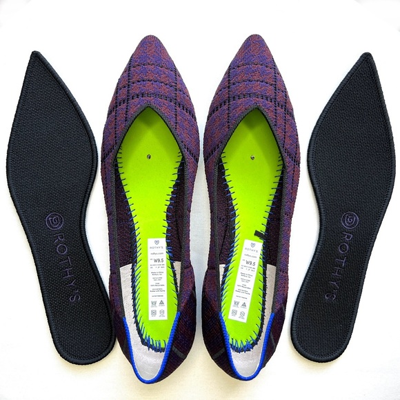 ROTHY’S: “The Point” in Cranberry Plaid, Size 9.5 NIB - Picture 9 of 14